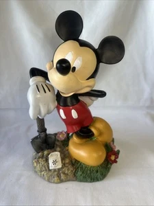 Mickey Mouse Disney Garden Statue Holding Shovel RARE 11 Inch Tall - Picture 1 of 9
