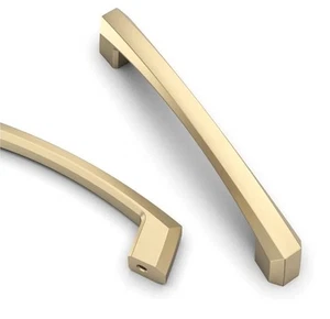 Paquete de manijas de gabinete de cocina de latón cepillado Asidrama de 9 quilates de 4 pulgadas (102 mm) - Imagen 1 de 6