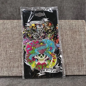 Ed Hardy Love Kills Slowly Skull Key Chain Christian Audigier New Sealed - Picture 1 of 3