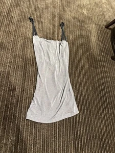 Motel Damen Kleid Stahlgrau Träger Slinky Kutte Mini Gr. S - Bild 1 von 7