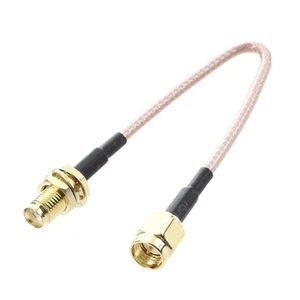 SMA female SMA male F / M antenna connection cable adapter black + gold S3Z2 - Afbeelding 1 van 4