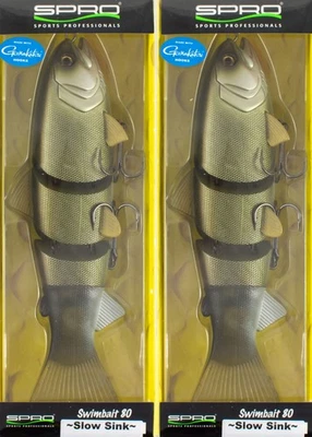(LOT OF 2) SPRO SWIMBAIT 80 SLOW SINK 8" SSB80Z1SHC #07 HITCH BM5353 - Image 1 of 3