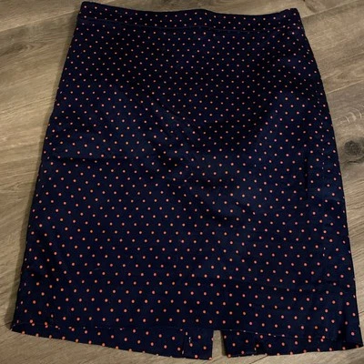 J Crew подростков карандаш юбка размер 2 темно-синий W розовые пятна талии 28 длина 21» милый EUC - Изображение 1 из 4