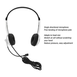 Przewodowy zestaw słuchawkowy Noise Cancelling Binarne słuchawki biznesowe z pojedynczym bezpośrednim rokiem finansowym - Zdjęcie 1 z 22