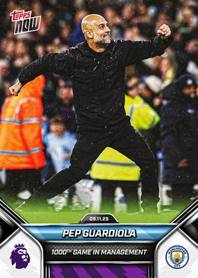 Pep Guardiola 2025-26 Premier League Topps Now #55 Manchester City Presale - Image 1 of 2