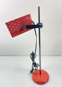 Vintage Schreibtischlampe verstellbar rot (David Belysning) Stil Lochschirm - Bild 1 von 11