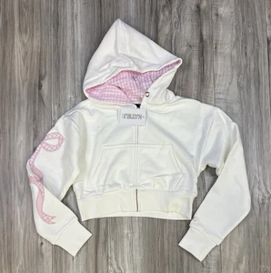 Katie J NYC Tween Dylan Bow Appliqué Zip Hoodie Youth Size Large, Brand New - Picture 1 of 8