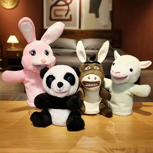Juego de 12 marionetas de mano de animales de peluche oso panda conejo burro regalo para niños - Imagen 1 de 22