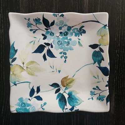 8" Square Dinner Plate by 222 FIFTH PTS International Takara Floral Print - Image 1 of 3