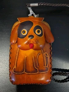 Mini Soporte de Teléfono de Cuero para Cachorro Perro con Correa Trenzada Usado en Excelente Condición Único - Imagen 1 de 5