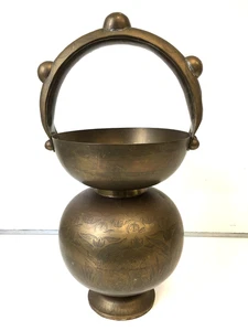 Antique Brass Indian Kamandalu Holy Water Pot - Picture 1 of 14
