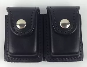 Triple B Leathercrafts Black Leather Cartridge Magazine Pouch Vintage - Picture 1 of 14