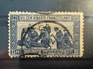 1 sello usado Reino de Italia 1926 parte de serie 7º cent. morte S. Francesco - Imagen 1 de 1
