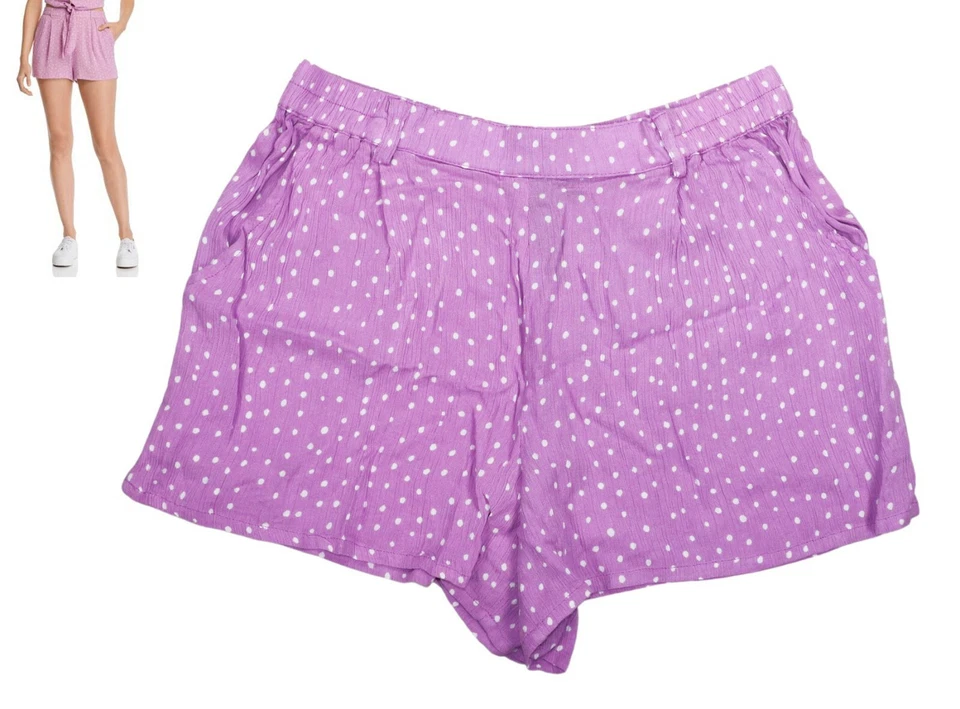 Pantalones cortos para mujer Aqua con estampado de lunares elástico cintura XS NUEVOS CON ETIQUETAS violeta Foto 1 de 1