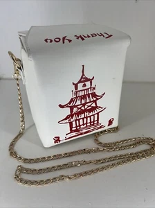 3AM Forever Chinese Take Out Thank You Clutch Crossbody Handbag Purse White - Picture 1 of 7