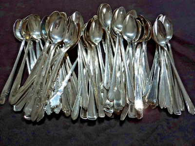 Lote de 100 cucharas de té heladas de plata artesanal o mesa vintage Foto 1 de 4