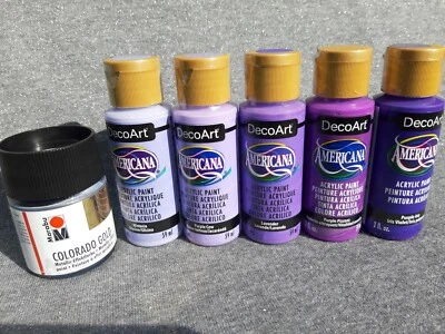 Set 6 colori "Violet" DecoArt Americana SET +Marabu Colorado oro colore acrilico
