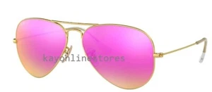 Gafas de sol Ray Ban Aviator Gold 3025 112/4T Cyclamen Flash espejadas 58 mm nuevas - Imagen 1 de 5