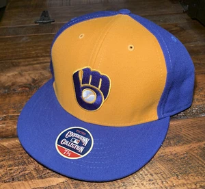 Milwaukee Brewers MLB Cooperstown Coll. Fitted Hat, Cap Size 7 5/8 FREE SHIPPING - Picture 1 of 3