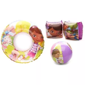 Disney Doc McStuffins Conjunto Niños Niña Brazalete Flotadores Anillo de Natación Piscina Playa Pelota Juguete - Imagen 1 de 10