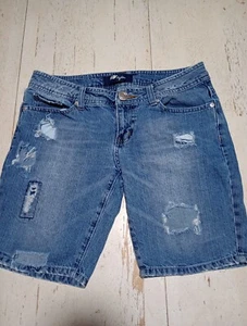 Tyte Women's Size 7 Distressed Blue Denim Shorts - Picture 1 of 17