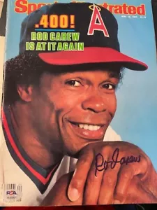 AUTOGRAPHED 1983 ROD CAREW ANGELS SPORTS ILLUSTRATED PSA AUTHENTICATED BEAUTIFUL - Picture 1 of 1
