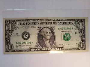 1999 USA $1 Dollar George Washington Star * E01009099 * Bank Note - Picture 1 of 2