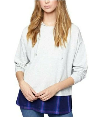 Sudadera con capucha Sanctuary Clothing aspecto en capas dobladillo a cuadros talla grande (H8) Foto 1 de 4