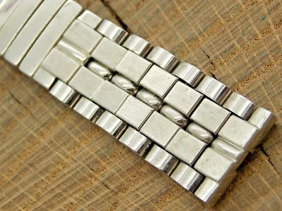 Correa de reloj Baldwin vintage 17,5 mm expansión recta acero inoxidable nueva sin usar Foto 1 de 4