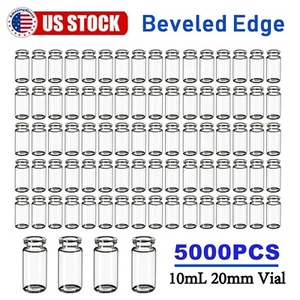 5000x 10ml Glasfläschchen klar Headspace Vials 20mm flacher Boden Labordurchstechflasche Crimp-Top - Bild 1 von 12