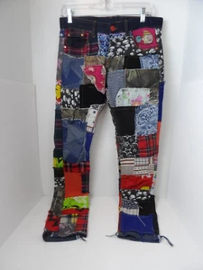 Biepa Jeans 1971 Men's Patchwork Denim Button Fly Retro Design Hippie-Size 31x30 - Picture 1 of 8