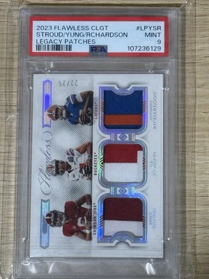 2023 PANINI FLAWLESS COLLEGIATE PATCHES RICHARDSON/YOUNG/STROUD 22/25 PSA 9 - Image 1 of 4