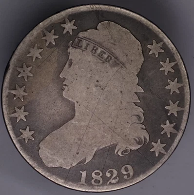 Medio dólar busto tapado 1829 Foto 1 de 4