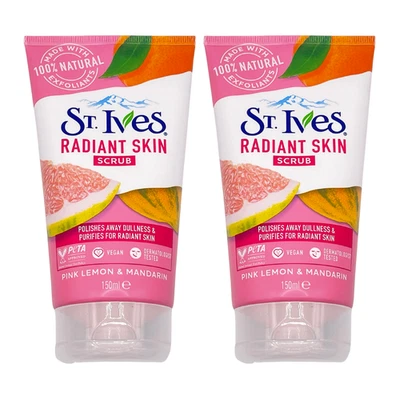 St. Ives Radiant Skin Face Scrub Pink Lemon & Mandarin 150ml - 2 Pack - Image 1 of 3