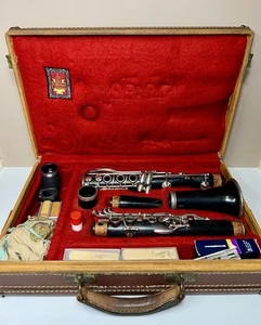 Vintage Leblanc Paris Klarinette 50er Jahre Grenadillholz Original Etui + Blätter/Extra - Bild 1 von 24