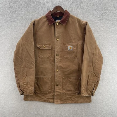 Винтажный Carhartt C01 BRN куртка мужская 44 коричневый одеяло с подкладкой США сделано Chore Workwear - Изображение 1 из 4