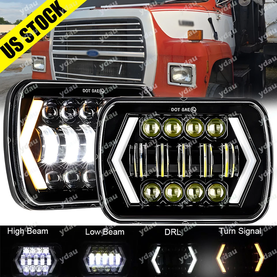 Faros proyectores LED 7x6" haz sellado alto-bajo Fit Ford F650 F750 F-250 L9000 Foto 1 de 4