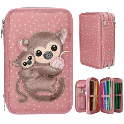 TOPModel 3 Fach Federtasche Affen Applikation JUICY - Bild 1 von 4