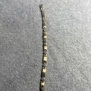 Speidel Edelstahl CZ Station Gliederarmband Kupferfarben 7,5" Vintage - Bild 1 von 5