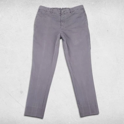 Lanvin Homme Pintuck Chino Pants Mens 34 Gray V-Notch Comfort Waist Italy Made - Image 1 of 4