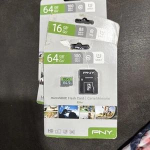 3. PNY Elite 64GB Go Class 10 U1 microSDXC Flash Memory Card And Adapter - Picture 1 of 2