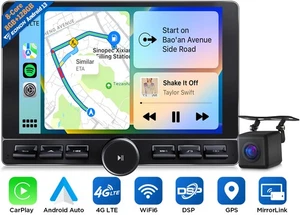 Android 13 8+128GB 10.1" 2 DIN Car Stereo Radio CarPlay Head Unit 4G LTE DSP RDS - Picture 1 of 29