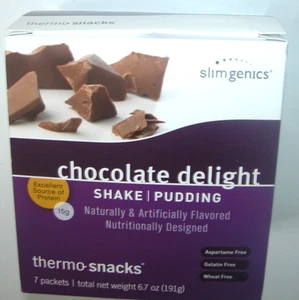 NEW NIB Slim Genics 6 Packets Chocolate Delight Shake Pudding Thermo Snacks - Picture 1 of 1
