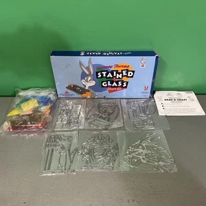 Vintage LOONEY TUNES Stained Glass Craft Set Suncatcher Bake-A-Craft 1996 WB - Picture 1 of 21