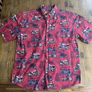 Clearwater Outfitters Men’s Short Sleeve Button Down Shirt XL Motorcycle AOP - Picture 1 of 9