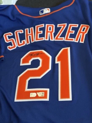 Max Scherzer Signed New York Mets Blue Nike On Field Baseball Jersey - Fanatics) - Image 1 of 3