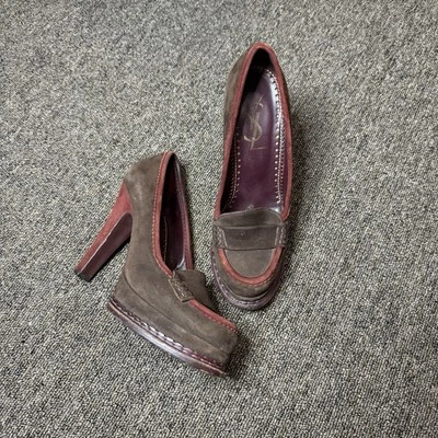 Tacones mocasines de gamuza YSL de colección raros talla 7 de EE. UU. Foto 1 de 4