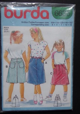 § patron BURDA 6635 jupe fille tailles 4 6 7 10 12 ans - Photo 1/2