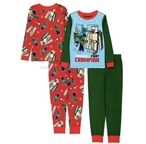 Boys Minecraft 4 piece Pajamas Sleepwear Set size 6 NWT - Picture 1 of 4