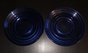 2 VINTAGE HAZEL ATLAS COBALT BLUE MODERNTONE 5-1/2” PLATES SAUCERS - Picture 1 of 6